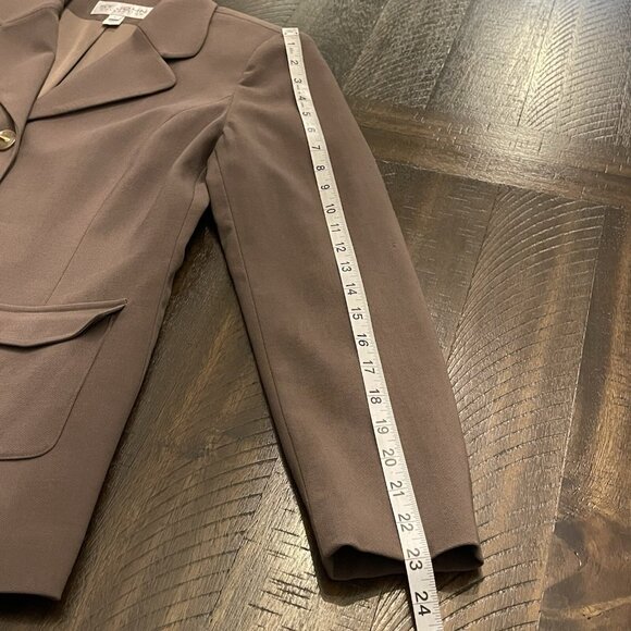 Vintage St. John Collection By Marie Gray Brown Santana Knit Blazer Jacket SZ 6 - Picture 10 of 13